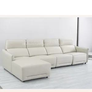 New Designer Italian Corner L-Shaped Sofa Electric Function Rear Lying Headrest Adjustable Sofa Combination thumbnail-4