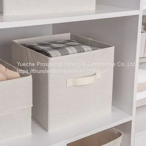 Multi-Purpose Collapsible Fabric Storage Cubes Organizer With Handles Cloth Storage Box thumbnail-2