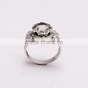 SMOKY Ring,925 Sterling Silver Jewelry Wholesale,WHOLESALE SILVER JEWELRY,SILVER EXORTER,SILVER JEWELRY FROM INDIA thumbnail-3