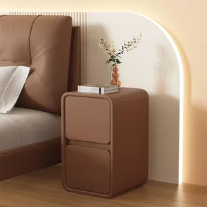 Cream Style Bedside Table Solid Wood Storage Cabinet thumbnail-3
