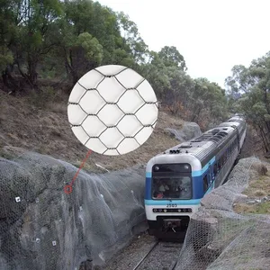 Galvanized Hexagonal Mesh Gabion Rockfall Netting PVC Coated Plain Weave Woven Netting for Rockfall Protection Competitive Price thumbnail-1