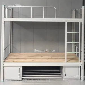 2 Tier Steel Double Deck Bed | Detachable Ladder & Moisture Proof Painting | Employee Housing Quarters - Verified Supplier thumbnail-1