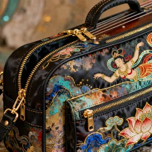 Dunhuang Flying Apsaras Embroidered Guzheng Case - Traditional Chinese Musical Instrument Storage and Transport Solution thumbnail-3