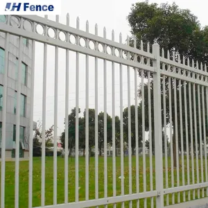 Galvanized Steel Hercules Pressed Spear Top Sustainable White Metal Fences Panels Iron Security Fencing Pool Garden Yard Fence thumbnail-2