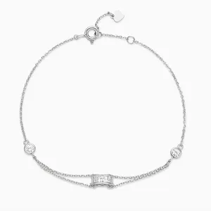Shining Star Jewelry Women'S AAA CZ 925 Silver Circle Charms Bracelets thumbnail-3