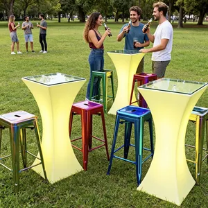 Outdoor Restaurant Garden Patio Event Party Lounge Cube Seats Plastic Furniture Led Bar Chairs and Tables Stools Set thumbnail-2