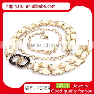 Accessories Factories Women White Ribbon Gold Waist Body Chain Belt thumbnail-1