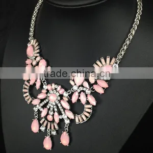2016 New Arrival Elegant Sweet Candy Pink Necklace Fashion Women Luxury Resin Necklace thumbnail-2