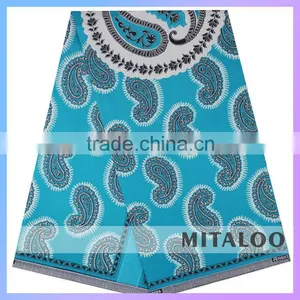 Wholesale African Fabrics Real Wax Batik Fabric for Women's Dress H1036 thumbnail-1