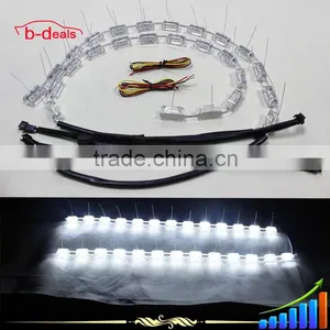 12v 24v White & Amber Drl Led Daytime Running Light With Turning Signal thumbnail-2