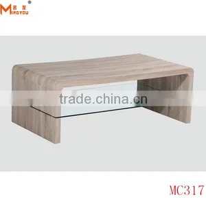 Modern MDF Coffee Table With Glass thumbnail-1