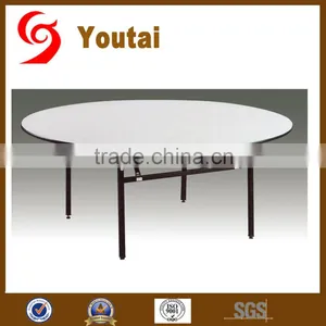 Plywood PVC Round White Hotel Banquet Lightweight Folding Table thumbnail-1
