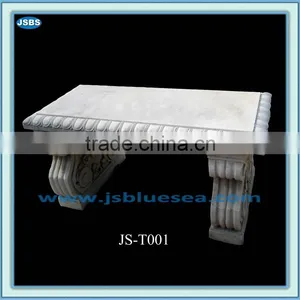 White Marble Long Bench Carving thumbnail-1
