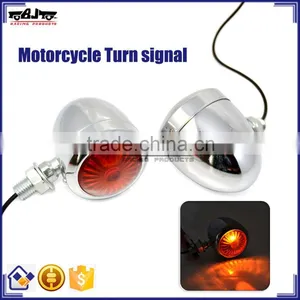 BJ-SL-057 High Quality Universal Chrome Amber Motorcycle Turn Signals Lights Bulb thumbnail-1