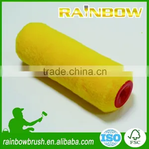 High Density Yellow Polyester European Style Paint Roller Brush thumbnail-1