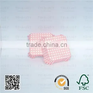 Wholesale Pink Paper Square Cups Polka Dot Cupcake thumbnail-6