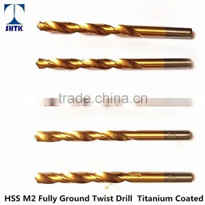 Factory Sales Directly, HSS M2/6542 Fully Ground Twist Drill Bit, Titanium Coated thumbnail-2