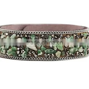 New Arrival Trendy Natural Stone Bracelet Leather Bracelet Customized/ thumbnail-2