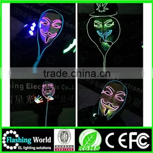 China Factory OEM High Quality China Wholesale Washable Luminous Flashing Ghost Rider Party Mask thumbnail-1