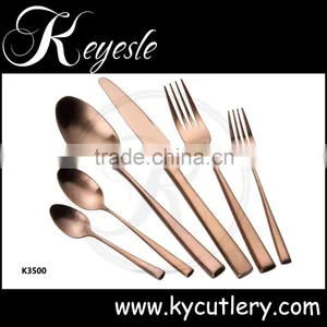 Copper Cutlery,stainless Gold Plated Flatware Quality Cutlery Set thumbnail-1