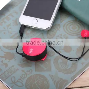Top Quality 3.5mm Stereo In-ear Design Colorful Patent SR6 Retractable Earphone Earbuds for MP3 Android Samsung HTC LG IOS thumbnail-2