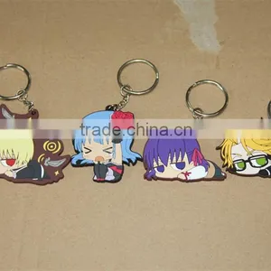 Colorful 3D Plastic Soft Pvc Carton Key Chain thumbnail-4