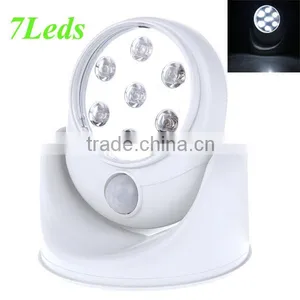 Cordless Activated Motion Sensor Night Lights 360 Degree Rotation 7 LED Light (Require 4 * AA Batteries) thumbnail-1