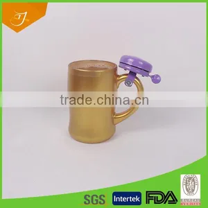 Color Glass Beer Mug With Bell thumbnail-1