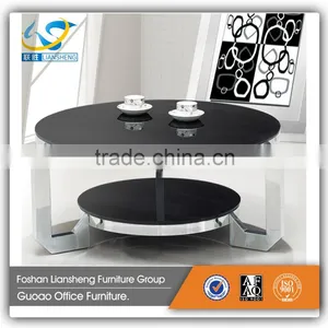 Fancy Round Tempered Glass Coffee Table CT125 thumbnail-1