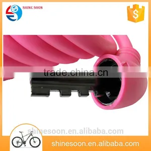NEW Coiling Cable Key Bike Lock Curly Cable Lock Shinesoon Security Bicycle Lock thumbnail-2