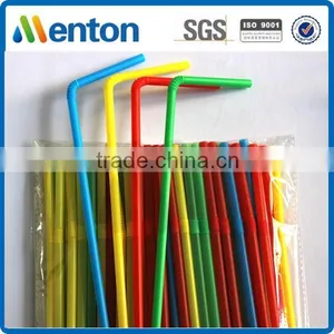 Plastic Straw Middle Large Bend Flexible Drinking Straw With Mix Color thumbnail-1