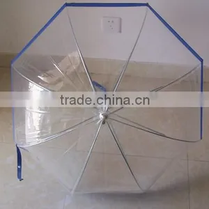 23inches*8ribs j Handle Blue Slim Trim Custom Bubble Plastic Umbrella thumbnail-1