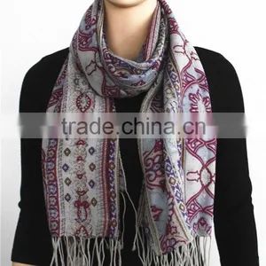 2015 Latest Classical Floral Print Wool Scarf thumbnail-1