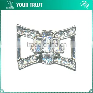 3MM 5MM Clear Cystal Rhinestone Connector Rhodium Metal Belt Buckle thumbnail-6