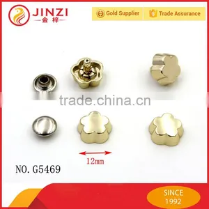 High Quality Clothing Accessories Flower Shaped Custom Metal Button Fastener thumbnail-1