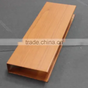 Heat Transfer Wood Grain Aluminum Sheet Suspended Metal Linear Ceiling U Aluminum Screen Ceiling Panel thumbnail-1