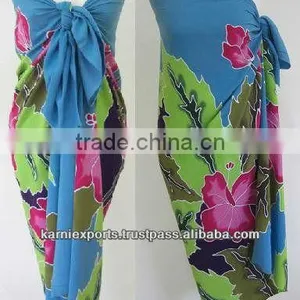 VISCOSE PAREO 110X180CMS. WITH FRINGAGE PRINTED BEACHWEAR PRINTS JODHPUR PAREOS JAIPUR PRINTS PAREOS BEACHPAREO Floral &seaprint thumbnail-4