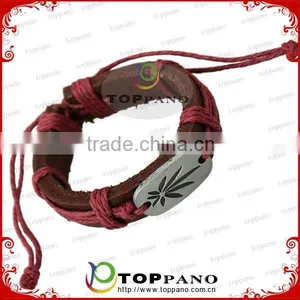 Fashion Design Brown Leather Braided Handmade Leather Bracelet Wholesale thumbnail-1