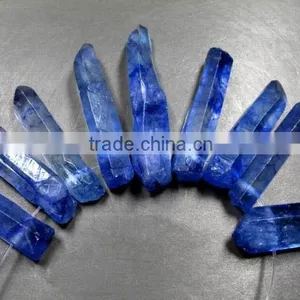 CHARMING BLUE AURA QUARTZ CRYSTAL POINT FOR NECKLACE Wolesale thumbnail-6