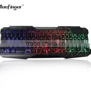 Factory Cheaper USB Wired Keyboard in Rainbow Cool Crack Parttern thumbnail-3