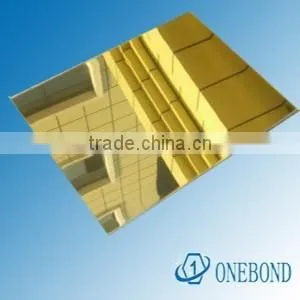 Gold Mirror Finish Aluminum Plastic Panel/Fireproof ACP /FOSHAN thumbnail-1