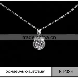 Pink Color Single Stone Pendant Necklace/silver Plated Classic Design thumbnail-3