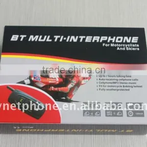 FM Multi-interphone Motorcycle Helmet Bluetooth Headset Intercom thumbnail-2