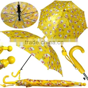 19" Duck Design Yellow Small Kid Umbrella With Whistle thumbnail-1