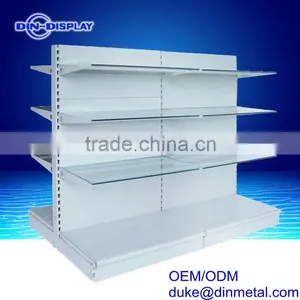 OEM Custom Black Slatwall Gondola Shelf , Cheap Metal Gondola Shelf , Grocery Store Shelf thumbnail-1