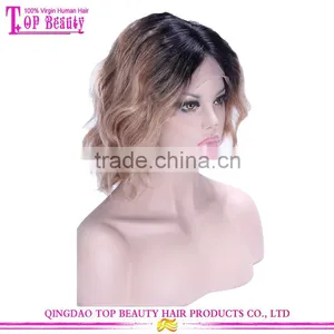 6A Quality Brazilian Virgin Hair Bob Ombre Two Tone Lace Front Wig thumbnail-2