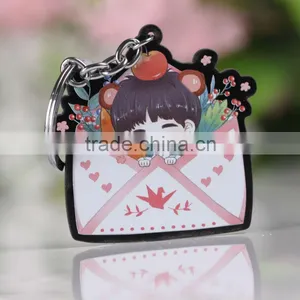 High Quality Picture Print Unusual Black Board Transparent Plastic Acrylic Key Chains thumbnail-5