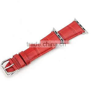 100% Genuine Crocodile Alligator Leather Wrist Watch Straps for Apple Watch thumbnail-3
