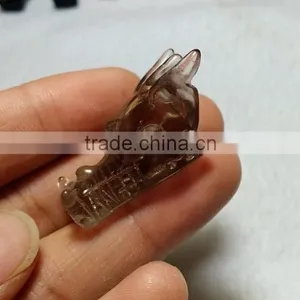 Cute Natural Smoky Quartz Crystal Dragon Skull for Sale,carving Head thumbnail-4
