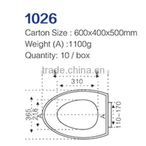 Bathroom Part FG620PP--Lift-Off Light Plastic Elongated Slow-Close Hydraulic Toilet Seat thumbnail-2